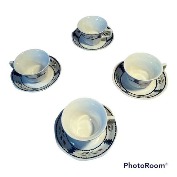 Adams Lancaster Tea Cups & Saucers Real English Ironstone Made in England 4 set - Picture 2 of 7